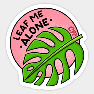 Leaf Me Alone - Pink Sticker